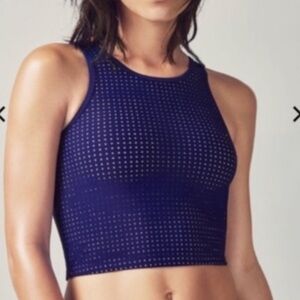 Fabletics Blue Valentina Midi Bikini Top.  Size XSmall.